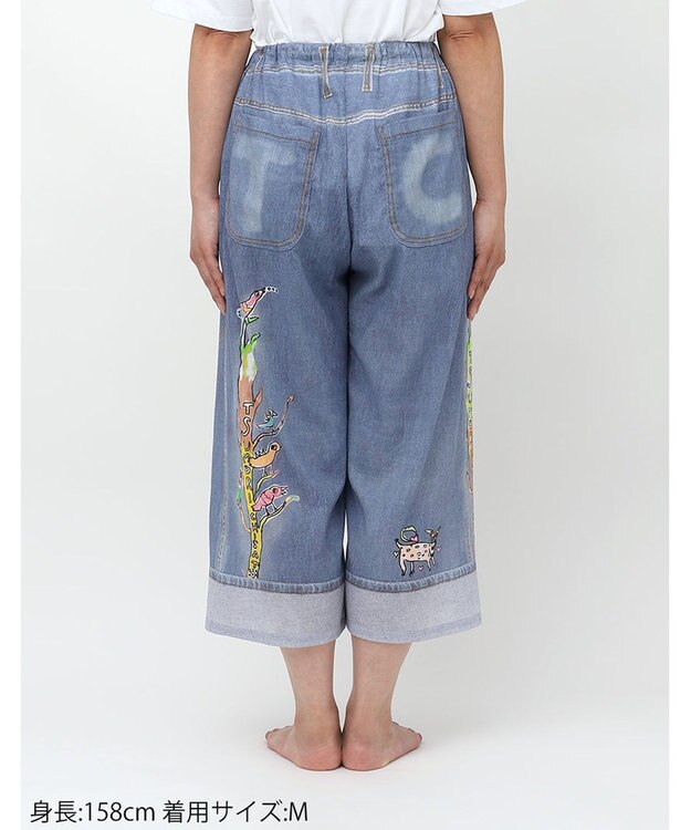 tsumori chisato SLEEP ツモリチサト ボトムス 綿100%(本体) 楊柳素材 8分丈 レディース UOT215 /ワコール ブルー