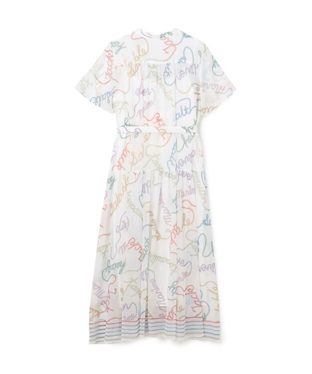 GRACE CONTINENTAL ロープロゴプリントワンピース ホワイト