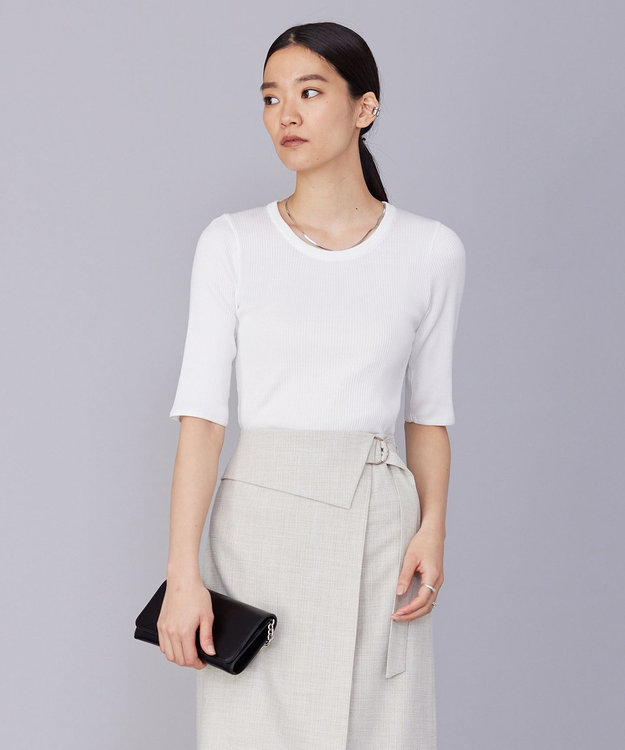 ICB 【洗える】４×２リブ プルオーバー オフホワイト系