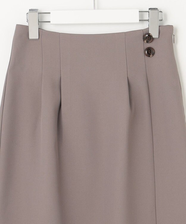 Feroux 【洗える】タックストレート スカート ライトグレー系