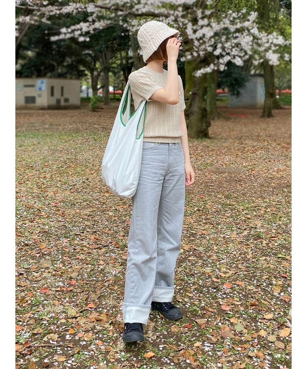 Green Parks ケーブル半袖ニット Beige
