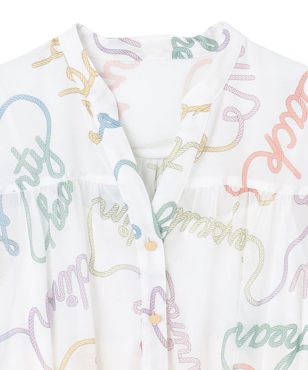 GRACE CONTINENTAL ロープロゴプリントワンピース ホワイト