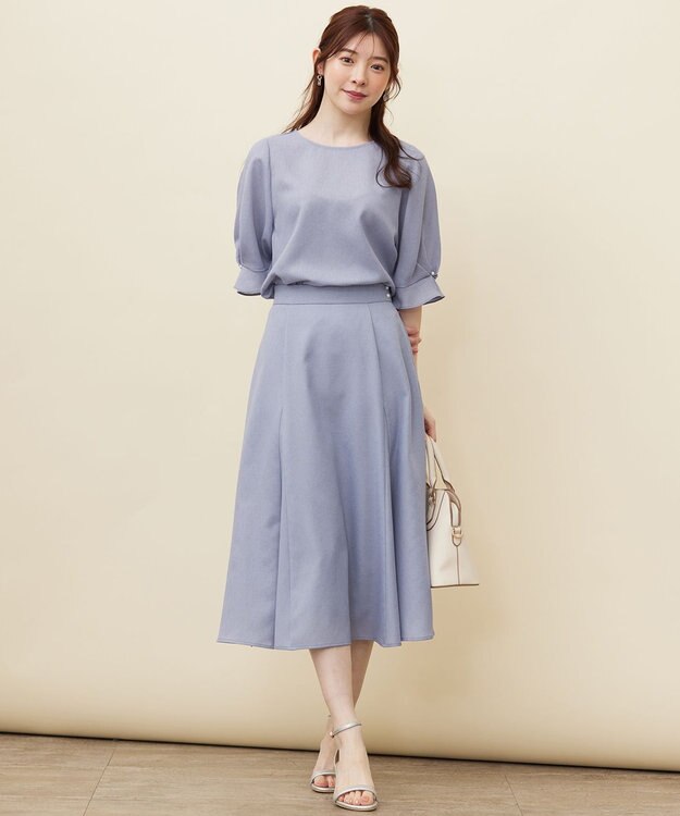 ANY SIS L 【速乾・接触冷感】スムージーポリエステル クルーネック ブラウス ライトブルー