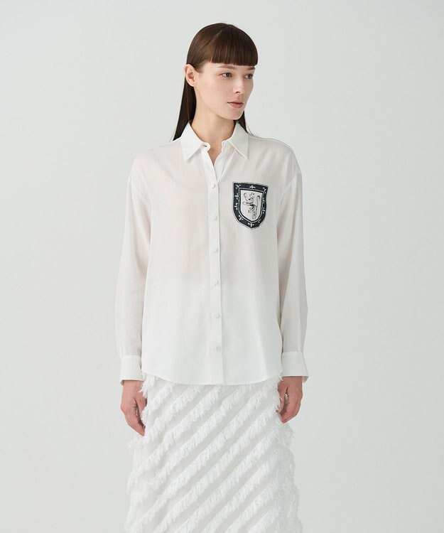 GRACE CONTINENTAL ダブルジョーゼットシャツ ホワイト