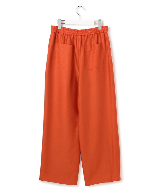 ICB 【洗える】ウールワッシャーツイル ワイドストレートパンツ オレンジ系