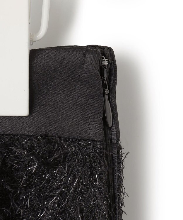 ICB L ルレックスヘアリージャカード ナロースカート ブラック系