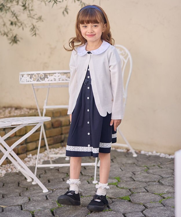 ANY KIDS 接触冷感 UVケア カーディガン エクリュ