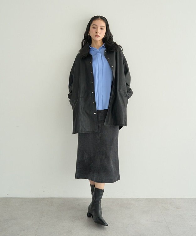 YECCA VECCA コーデュロイナロースカート Charcoal Gray