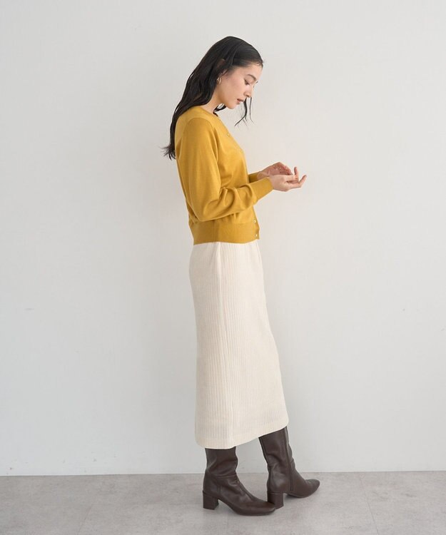 YECCA VECCA コーデュロイナロースカート Ivory