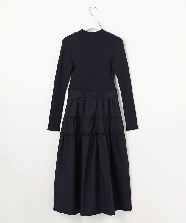 Feroux ティアードスカートドッキング ワンピース ネイビー系