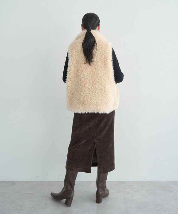 YECCA VECCA コーデュロイナロースカート Brown