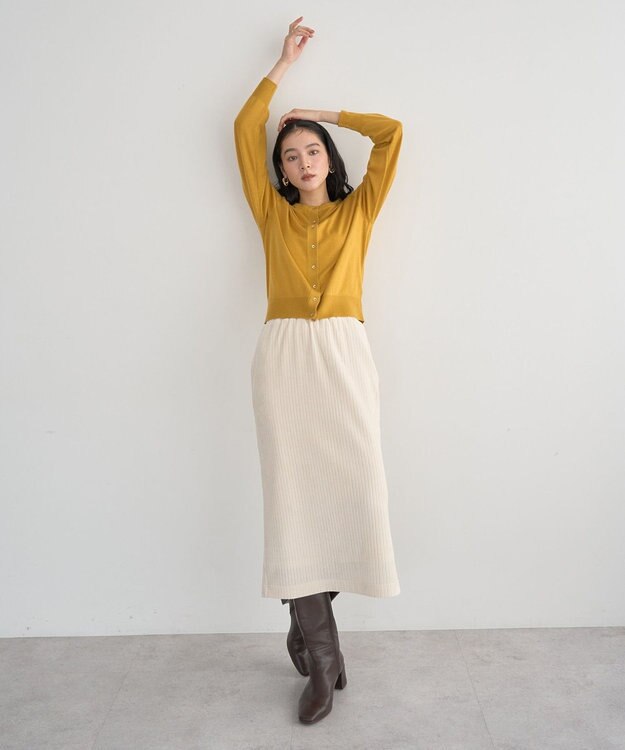 YECCA VECCA コーデュロイナロースカート Ivory