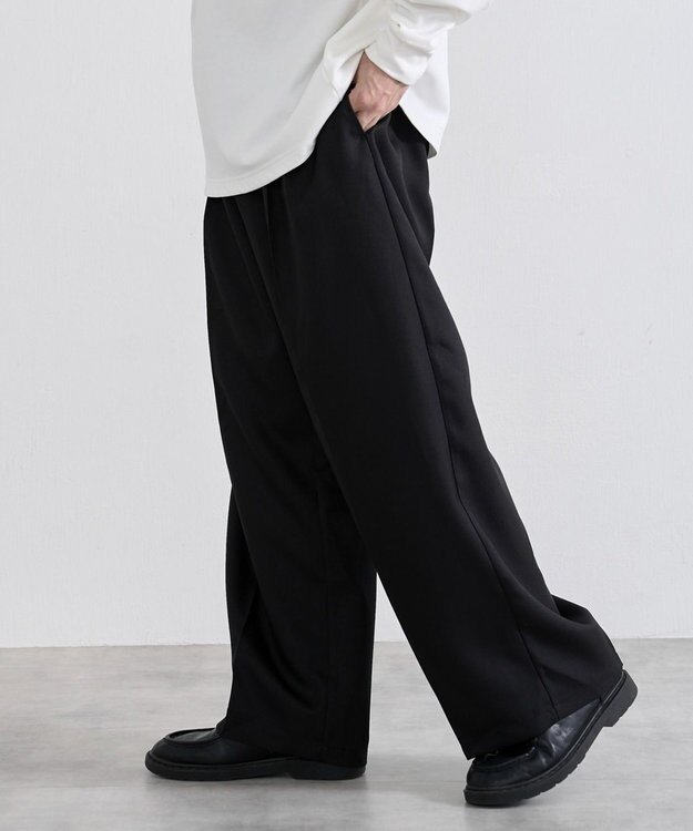 WEGO ワイドストレートスラックス ブラック