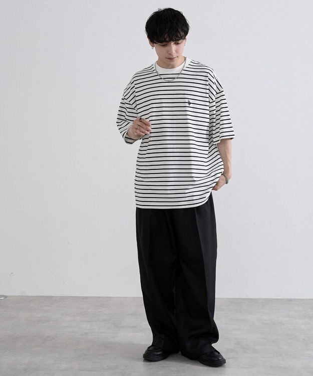 WEGO ワイドストレートスラックス ブラック