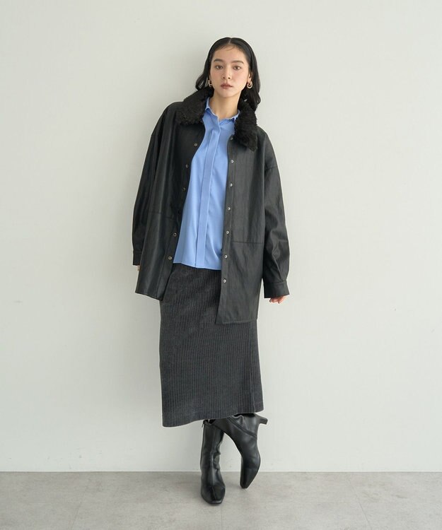 YECCA VECCA コーデュロイナロースカート Charcoal Gray