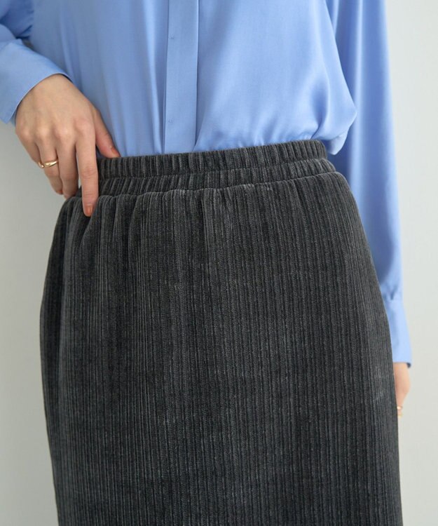 YECCA VECCA コーデュロイナロースカート Charcoal Gray