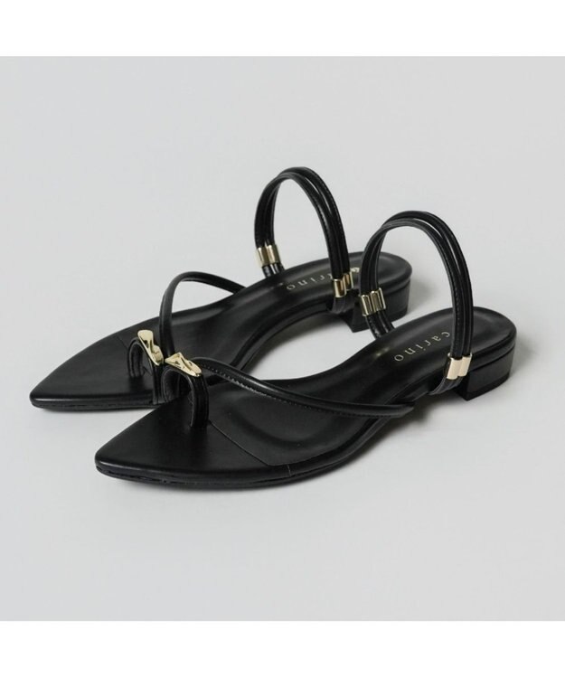 MODE ET JACOMO <carino>トングサンダル ブラック