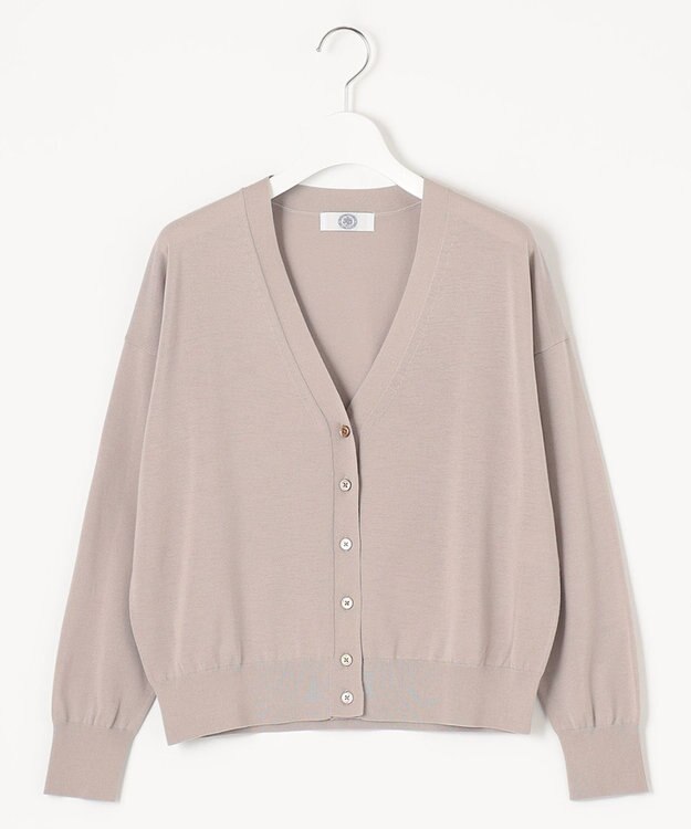 J.PRESS LADIES S 【洗える】 Co/Peライト Vネック ショート カーディガン ライトグレー系