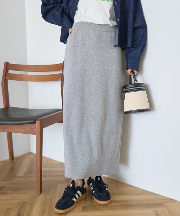 AMERICAN HOLIC バイパチ総針ニットタイトスカート Gray Mixture