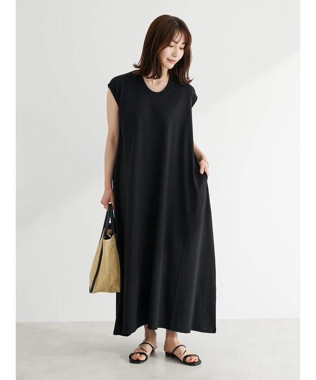 Green Parks ・ＳＵＧＡＲ　ＳＰＯＯＮ　フレンチフレアワンピース Black