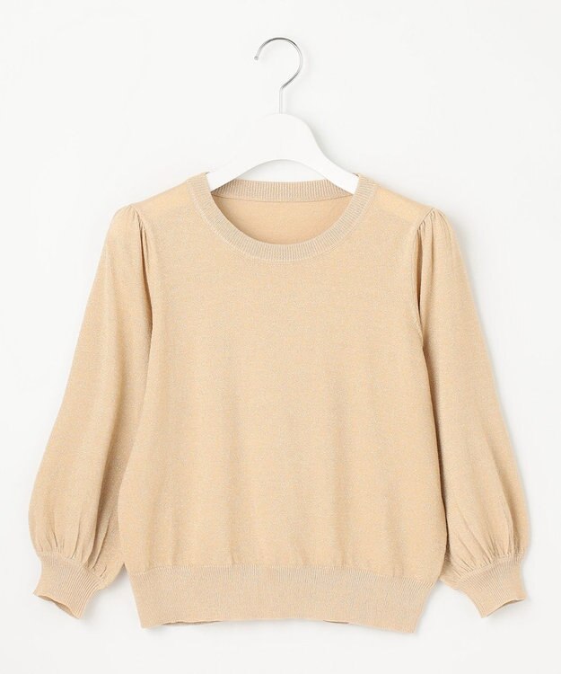 Feroux 【洗える】ラメ プルオーバーニット ベージュ系