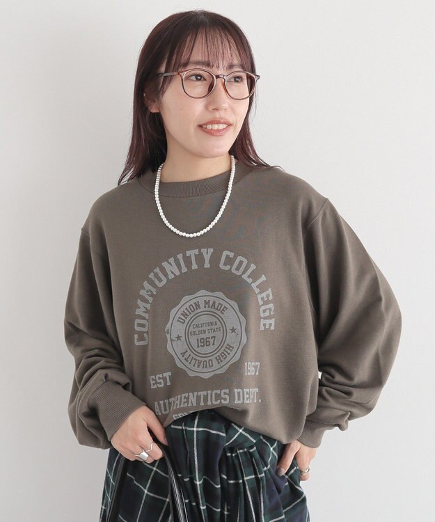 CRAFT STANDARD BOUTIQUE カレッジプリントプルオーバー Khaki