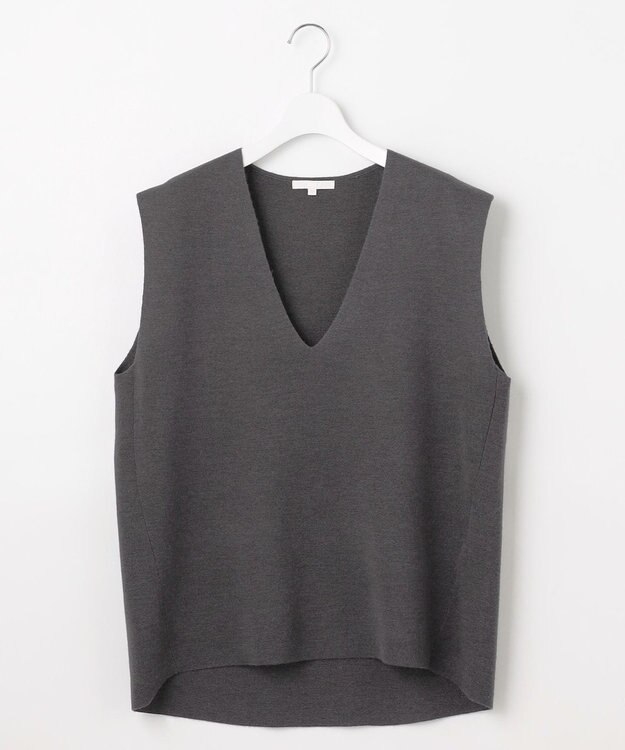 自由区 【セットアップ対応・洗える】ウールミラノニット ベスト チャコール