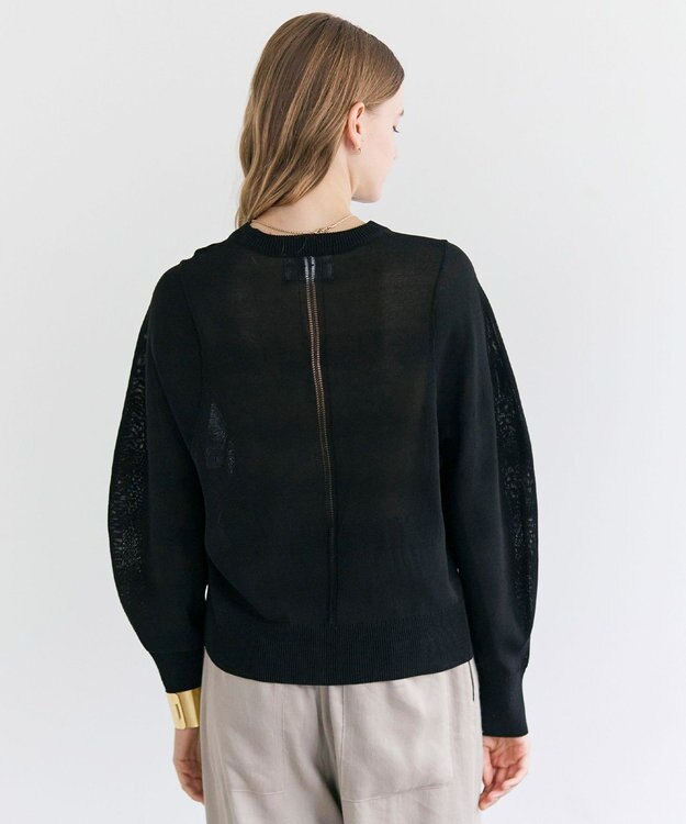 BEIGE， ARSENOPY / コットンドライタッチクルーネックニット Black