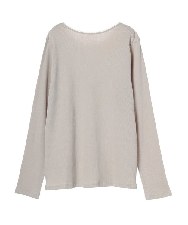 CRAFT STANDARD BOUTIQUE フリルテープリブカットプルオーバー Beige