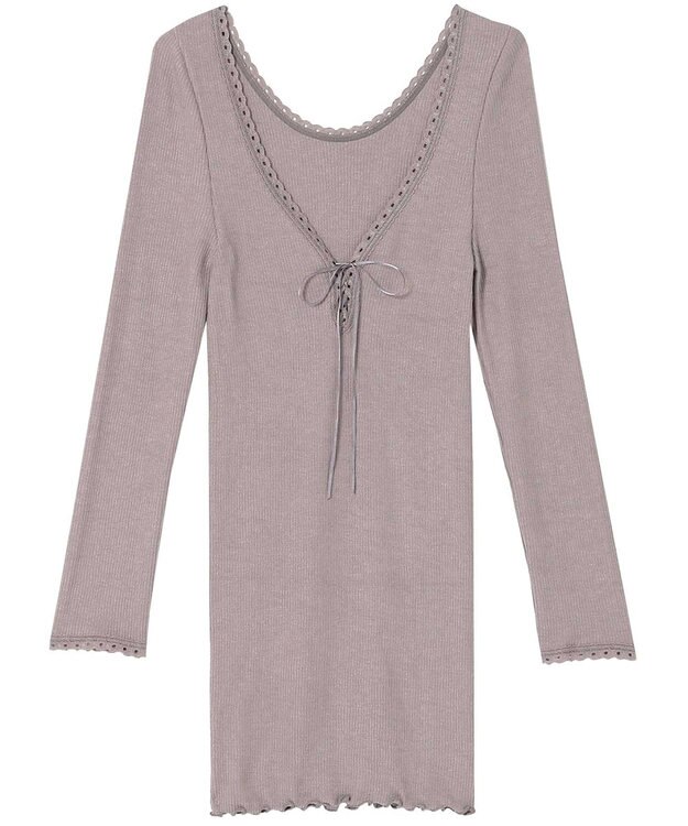 AMPHI あったかインナー 薄手 リブ素材 ９分袖 長袖 UWF360 アンフィ／ワコール ピーチ