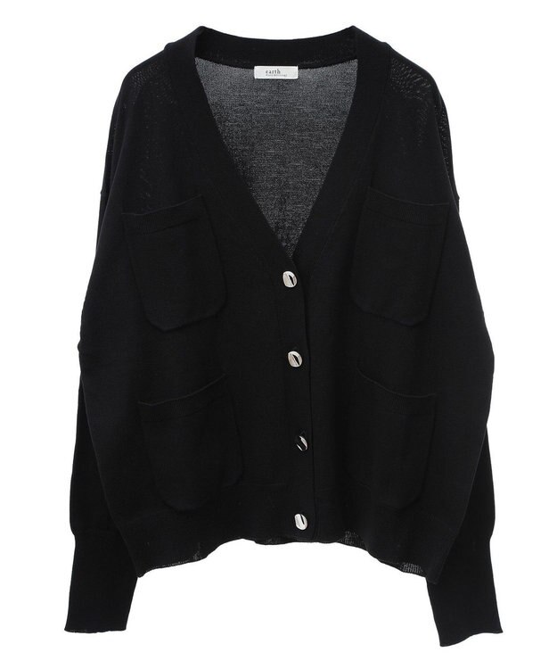 earth music&ecology メニーポケットカーディガン Black