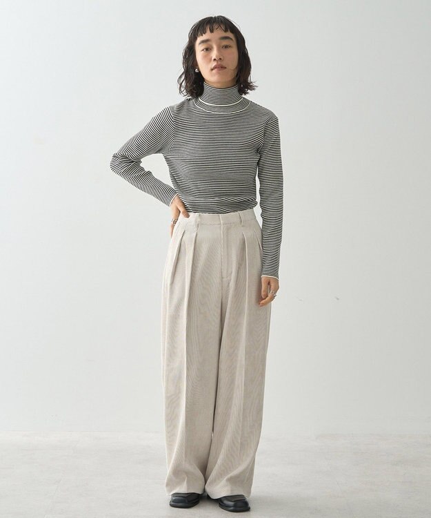 AMERICAN HOLIC バイパチリブタートルネックニットプルオーバー Red