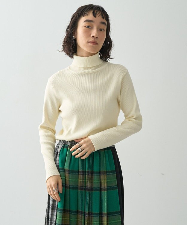 AMERICAN HOLIC バイパチリブタートルネックニットプルオーバー Red