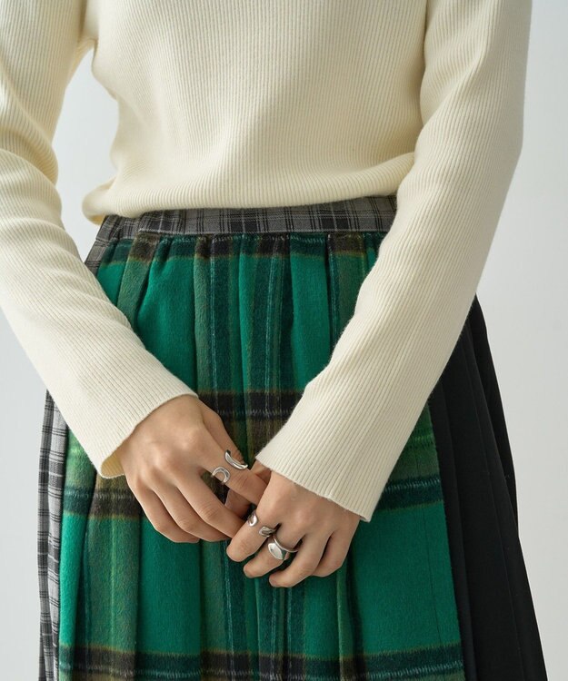 AMERICAN HOLIC バイパチリブタートルネックニットプルオーバー Red