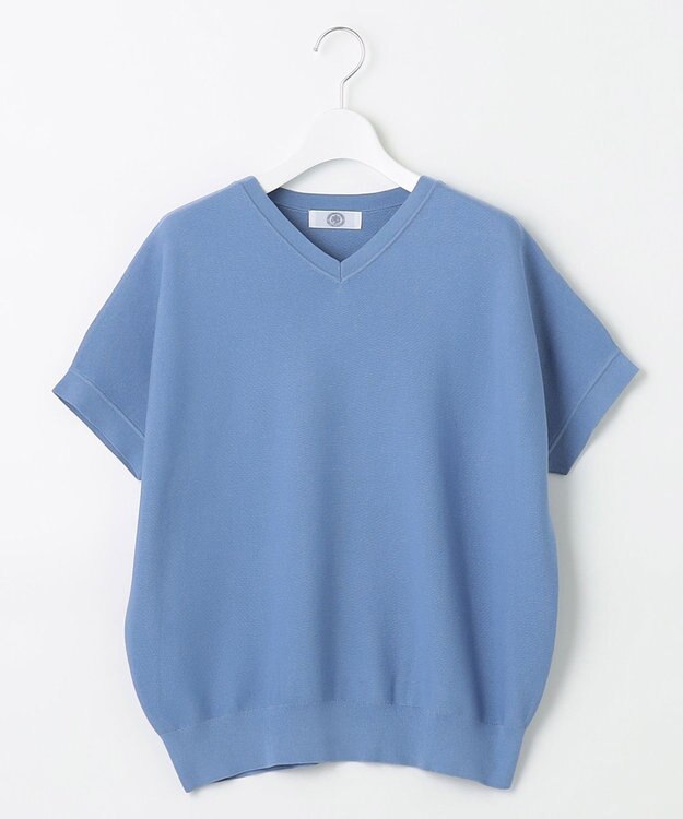 J.PRESS LADIES 【洗える・抗菌防臭】ドルマンガーター ニット ブルー系