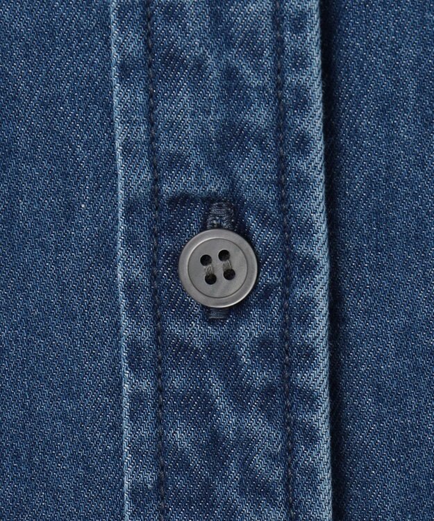23区 【洗える】23区DENIM ライトダンガリー シャツ ワンピース インディゴ