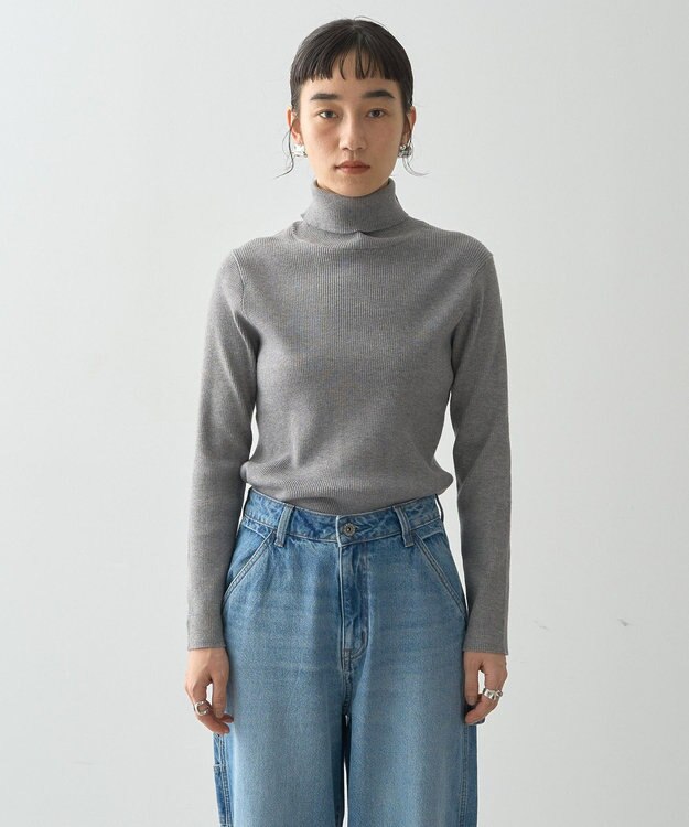 AMERICAN HOLIC バイパチリブタートルネックニットプルオーバー Red