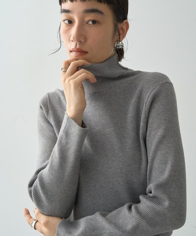 AMERICAN HOLIC バイパチリブタートルネックニットプルオーバー Red