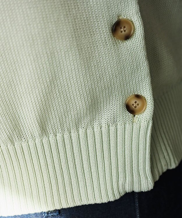 #Newans 〈花乃まりあさんコラボ〉コットンコードカーディガン ライトグリーン