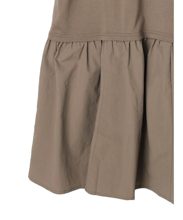 Green Parks 裾切り替えＴＥＥワンピース Black