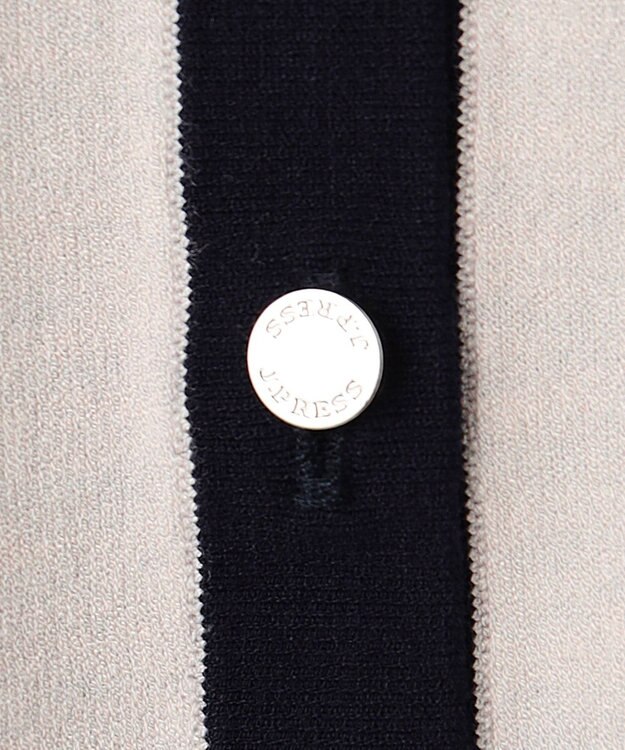 J.PRESS LADIES L 【洗える・ニットセット】TRIM TWIN ニット ライトグレー×ネイビー系