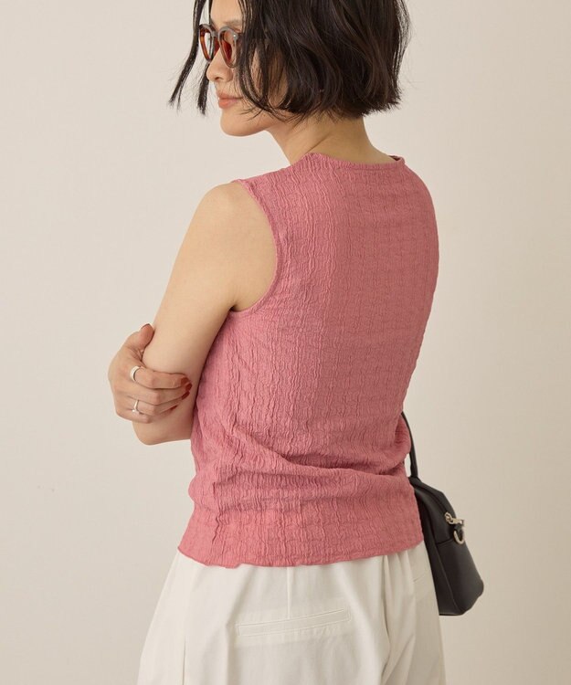 AMERICAN HOLIC フクレジャガードノースリーブトップス Pink