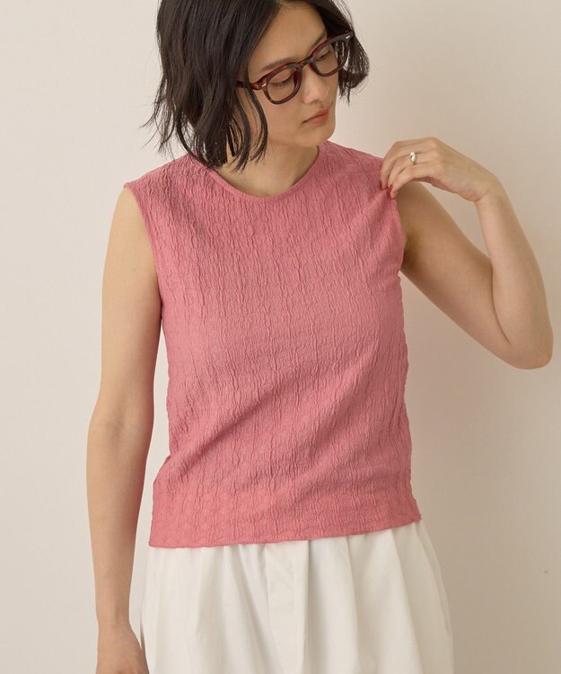 AMERICAN HOLIC フクレジャガードノースリーブトップス Pink