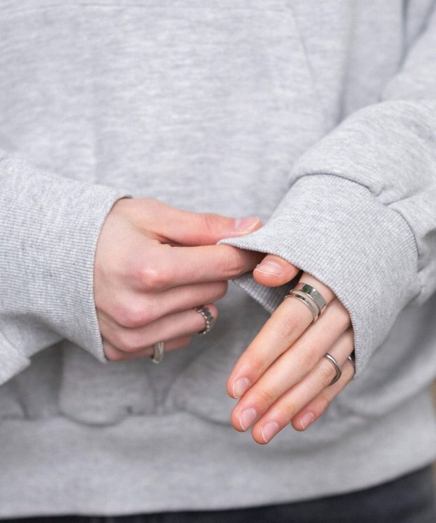 WEGO 【ユニセックス着用ITEM】グラフィックバルーンクロップドプルパーカー 杢グレー