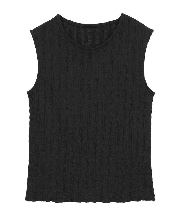 AMERICAN HOLIC フクレジャガードノースリーブトップス Black