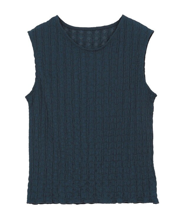 AMERICAN HOLIC フクレジャガードノースリーブトップス Navy