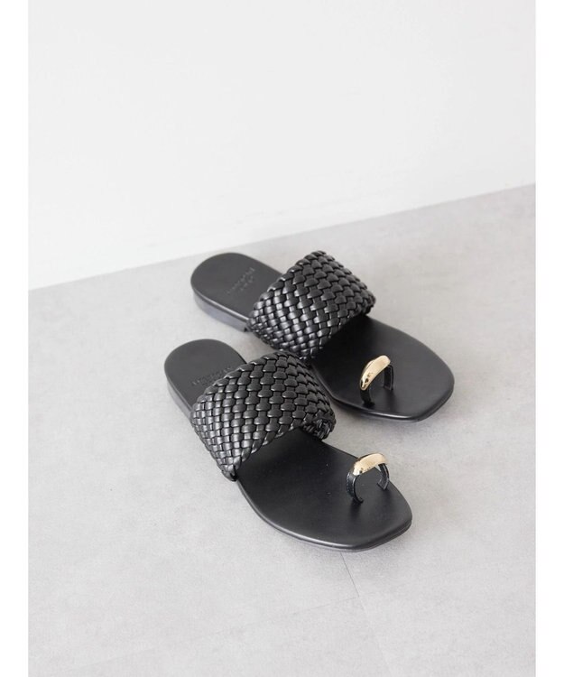 AMERICAN HOLIC リングトングメッシュサンダル Black