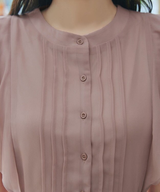 Tiaclasse L 【新色追加】フレアスリーブワンピース ピンク