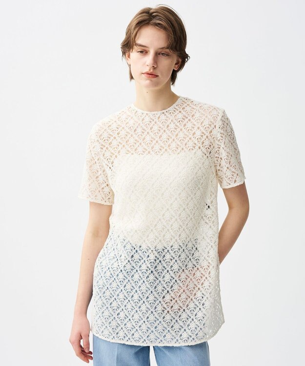 uncrave ジオメトリックレース ブラウス オフ