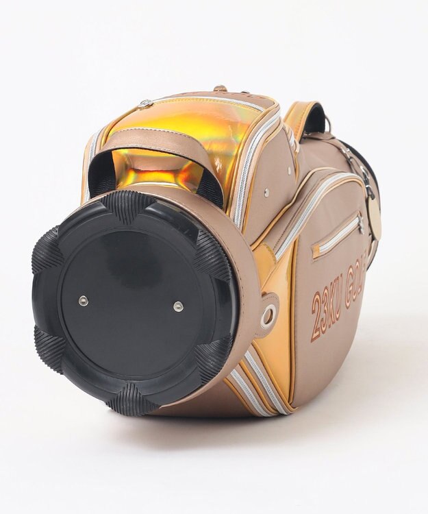 23区GOLF 主役級の華やかさ【UNISEX】ホログラム キャディバッグ 見た目・収納力・機能性抜群 ラウンドに最適！ ベージュ系